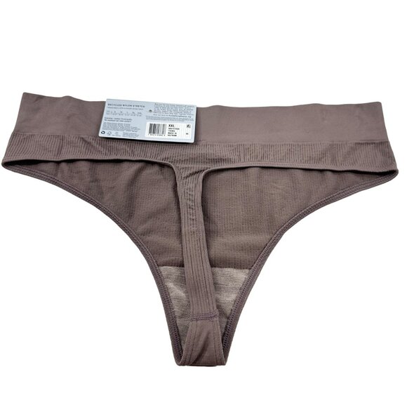 Jockey Women's Sz XXL Panty Thong Generations Recycled Seamfree Ribbed Brown New - Picture 2 of 9